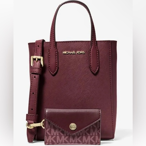 Michael Kors Vincent Burgundy Tote Bag and Wallet Set ❤️NEW❤️ - Picture 1 of 4